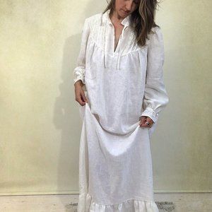 Linen nightgown Handmade Victorian nightgown